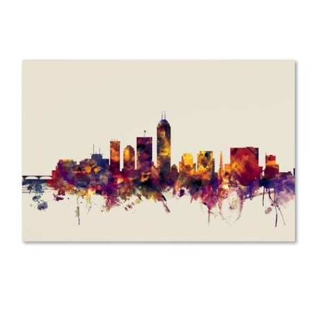 Trademark Fine Art Michael Tompsett 'Indianapolis Indiana Skyline' Canvas Art, 22x32 MT0957-C2232GG